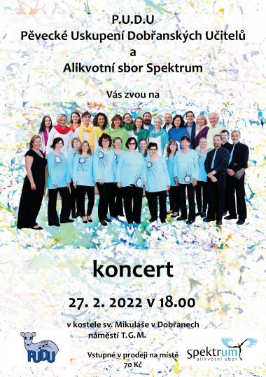Pozvánka na koncert - alikvotní sbor Spektrum a PUDU - 17.2.2022