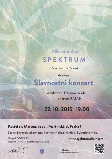 Alikvotní sbor Spektrum - pozvánka na koncert 22.10.2015