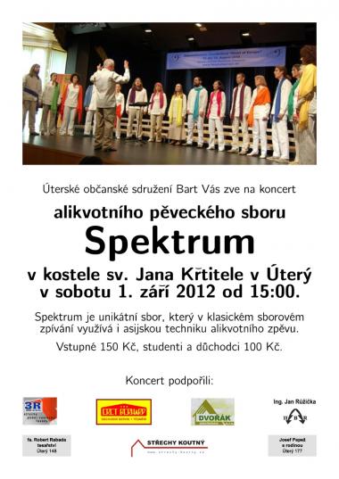 Invitation to concert in Úterý - Overtone choir Spektrum